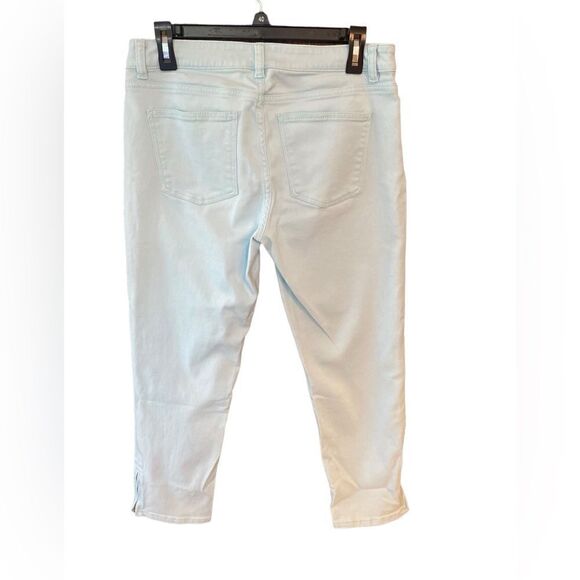 Talbots Sz 6 Turquoise Denim Anke Zippers Crop Ankle Signature Jeans - Picture 3 of 6